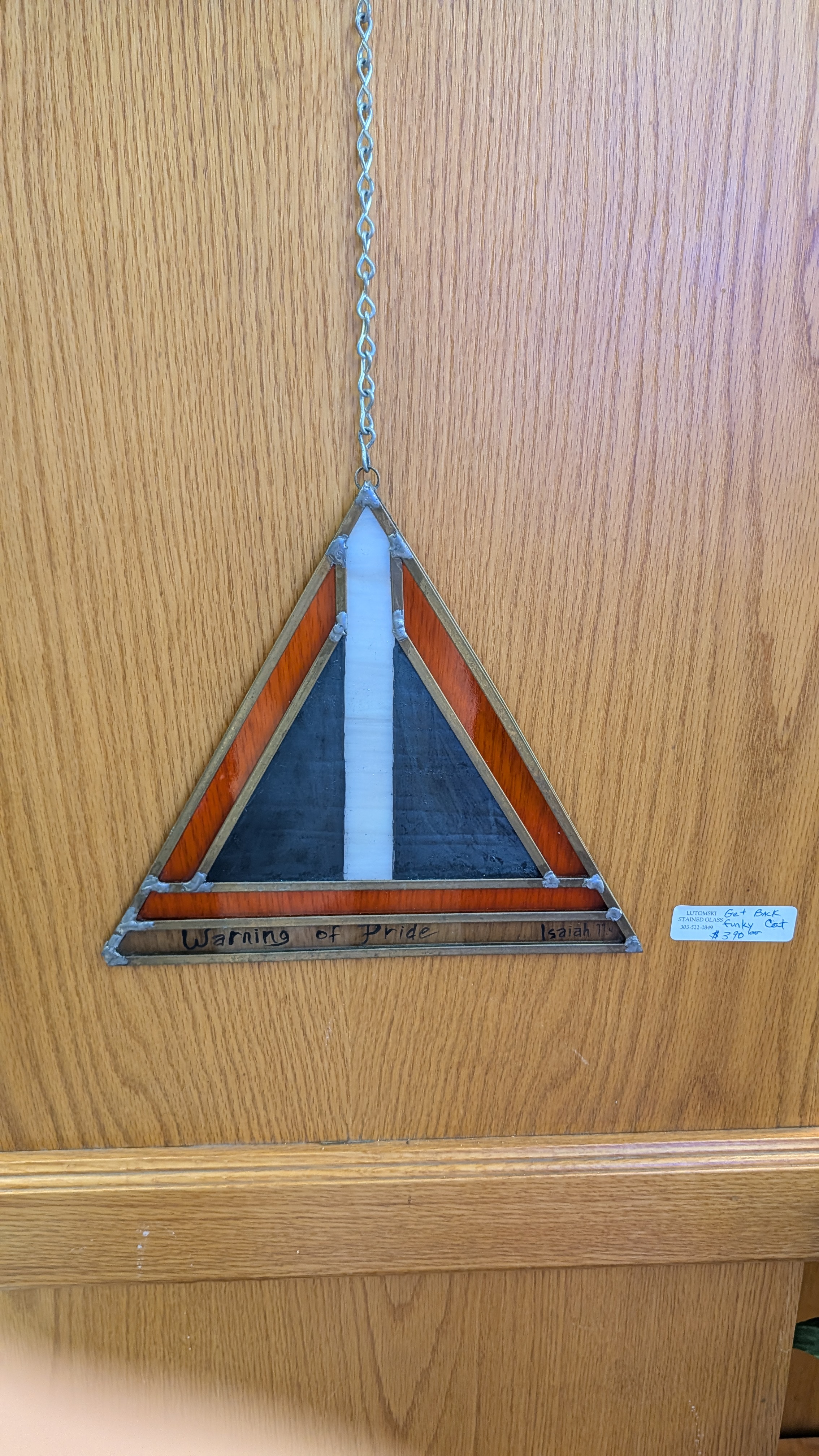 Stained glass panel by Bill Lutomski