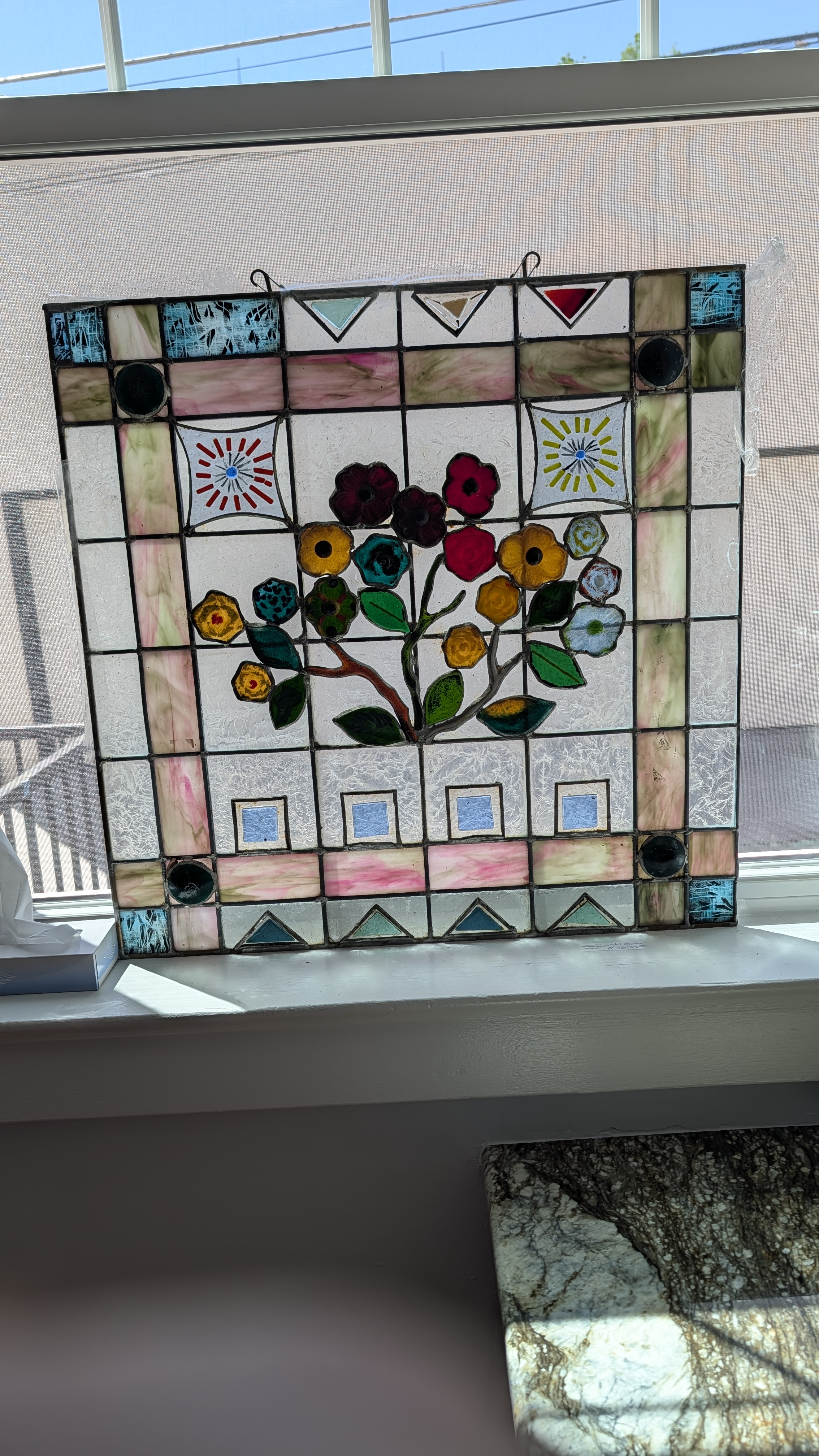 Stained glass panel by Bill Lutomski