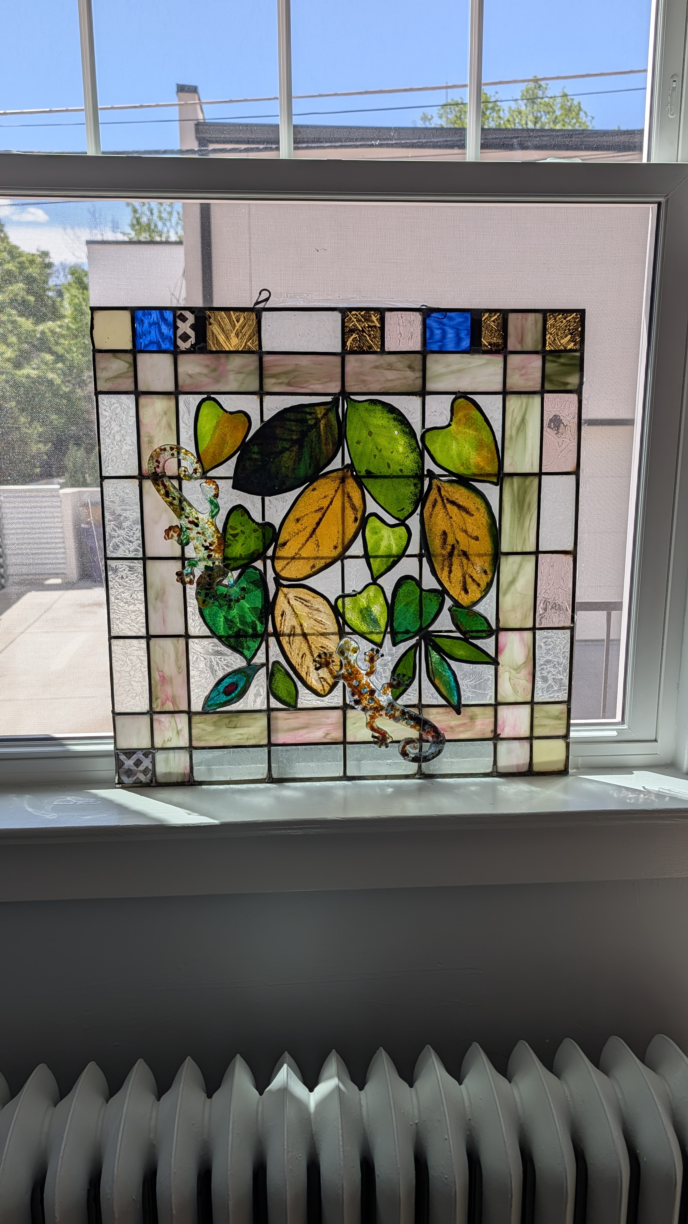 Stained glass panel by Bill Lutomski